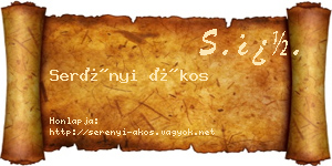 Serényi Ákos névjegykártya