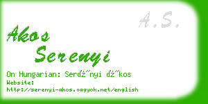 akos serenyi business card